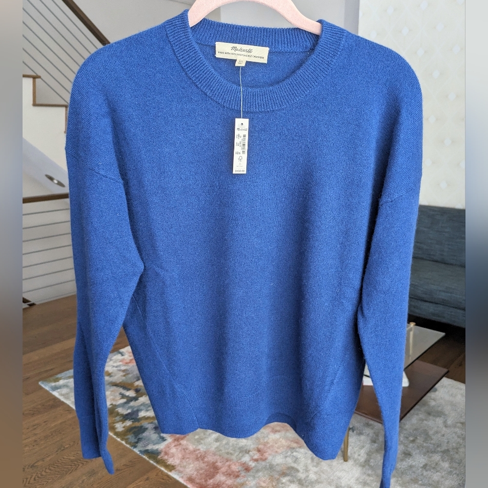 Madewell 100% Cashmere Navy Blue Sweater